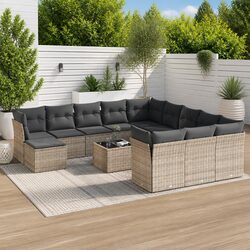 A Warm Addition: 13-Piece Grey Sofa Set for Outdoor Living