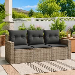 Comfort Meets Practicality: 3 Piece Grey Sofa Set