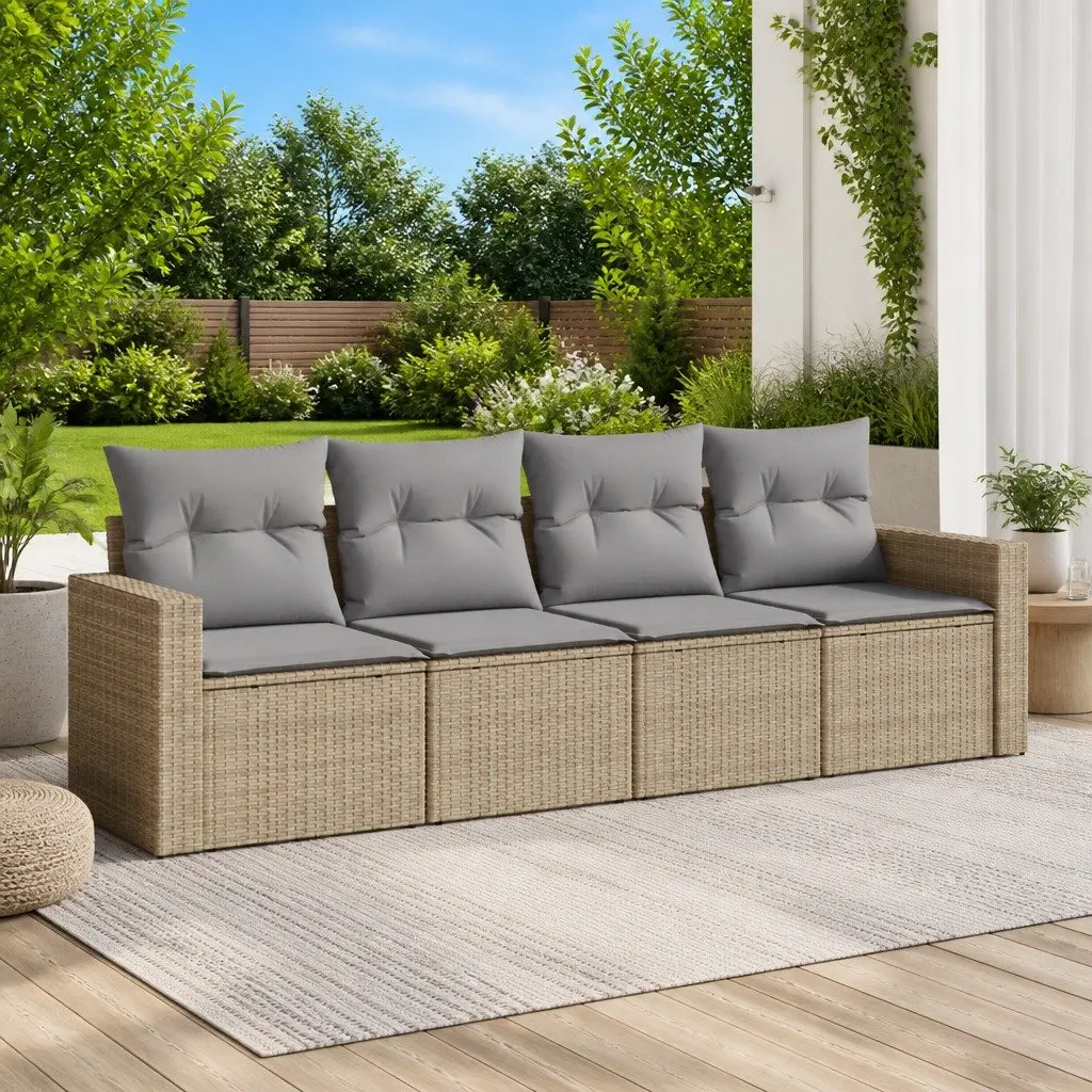 4-Piece Garden Sofa Set in Beige