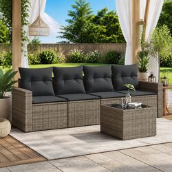 Reliable 5-Piece Grey Outdoor Furniture Sofa Set