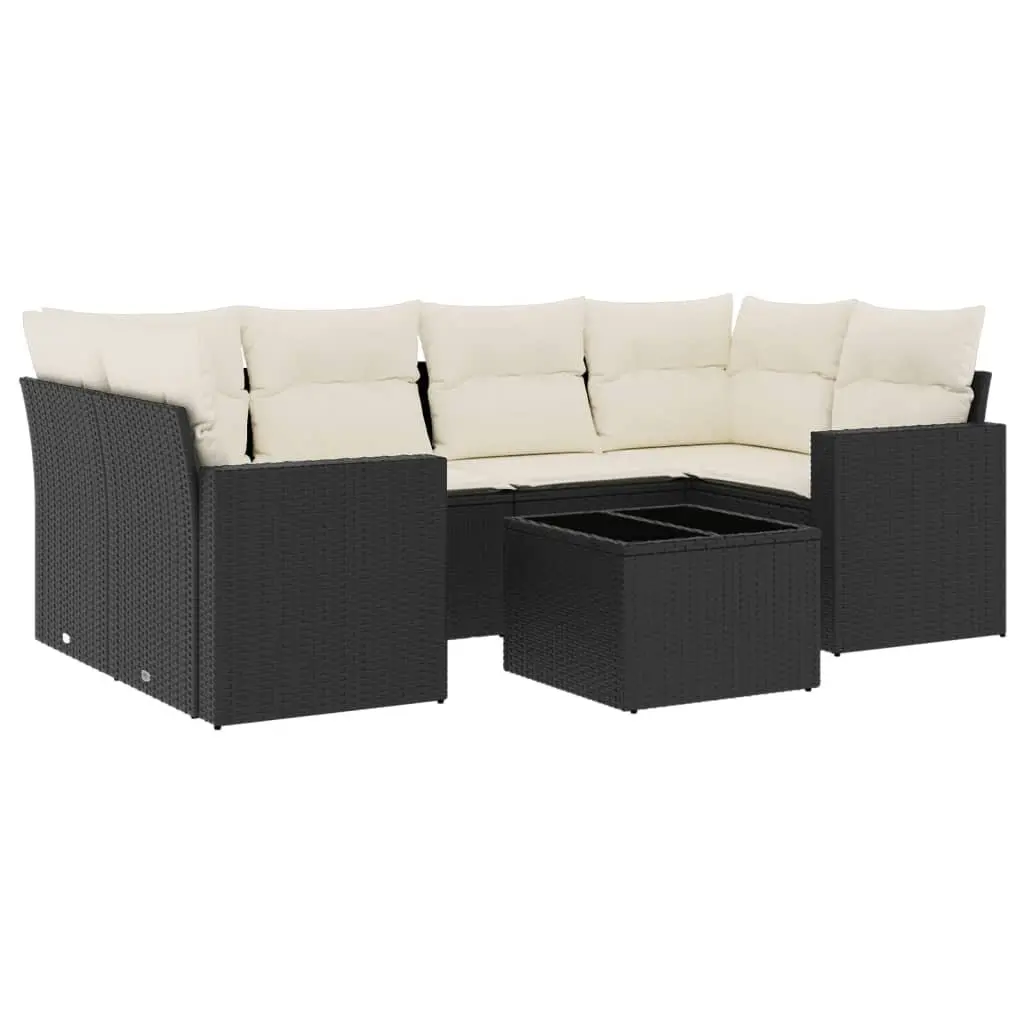 7 Piece Garden Sofa Set Modular Outdoor Furniture Patio Lounge Black