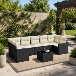 Comfortable Black Outdoor Furniture Set – 8 Pieces