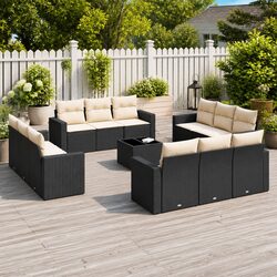 Reliable 13 Piece Black Garden Sofa Set