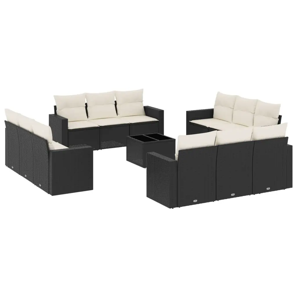 13 Piece Black Garden Sofa Set