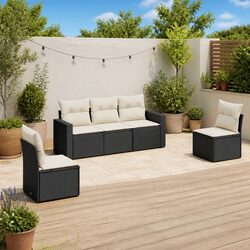 Comfortable Black Garden Sofa Set with Practical Features