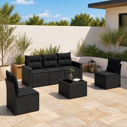Practical and Comfortable Black Garden Sofa Set