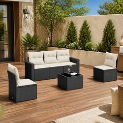 Comfort Meets Value: 6 Piece Garden Sofa Set with Cushions