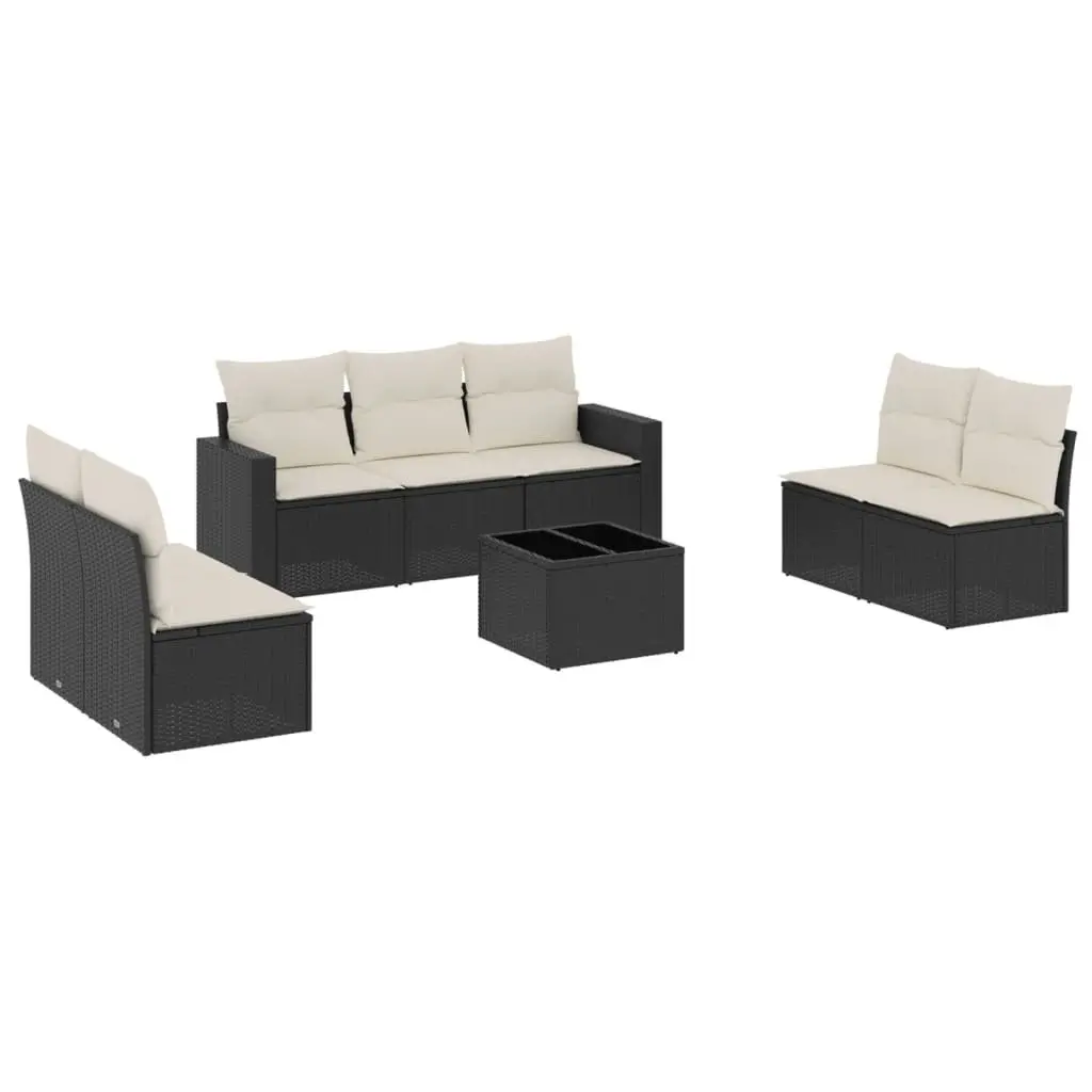 8 Piece Garden Sofa Set Cushions Modular Black Outdoor Patio Furniture