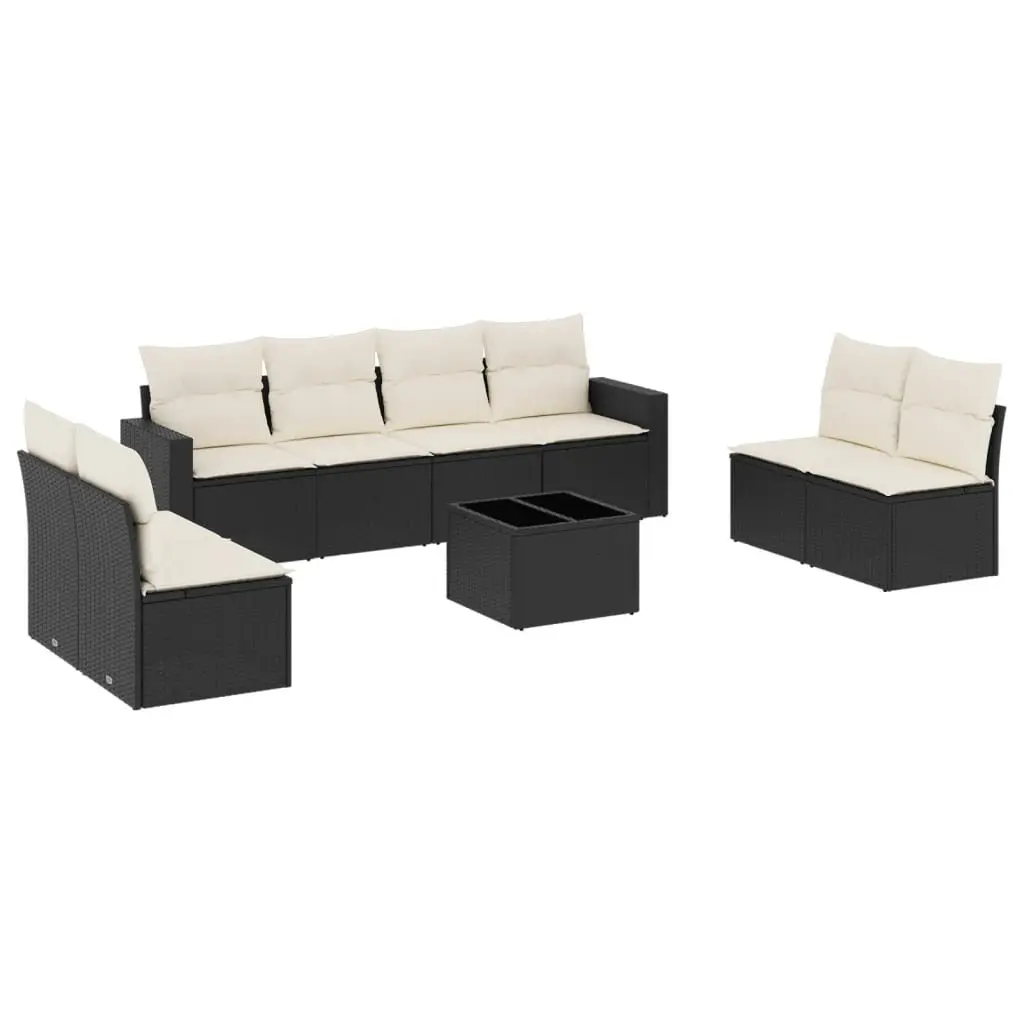 9 Piece Garden Sofa Set in Black
