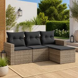 4 Piece Grey Outdoor Sofa Set: Comfort Meets Value