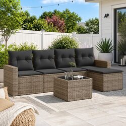 Comfortable 6-Piece Grey Sofa Set for Your Outdoor Area