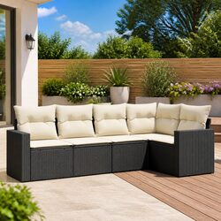 5 Piece Black Garden Sofa Set: Comfort and Value Combined
