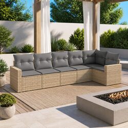 Comfortable 6 Piece Garden Sofa Set - Practical and Stylish