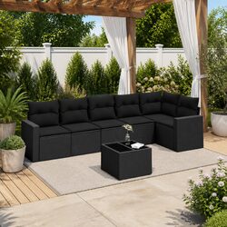 Comfort Meets Durability in This 7 Piece Garden Sofa Set