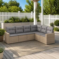 Comfortable 6 Piece Outdoor Sofa Set in Beige for Your Patio