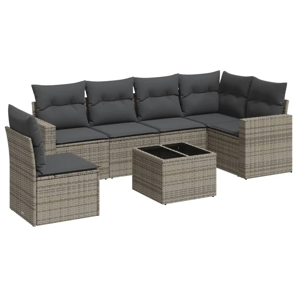 Garden Sofa Set 7 Piece Outdoor Furniture Patio Seating Grey