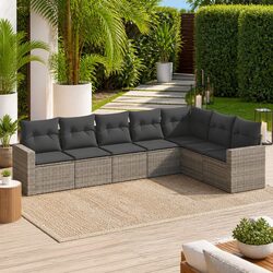 Quality 7 Piece Garden Sofa Set with Cushions Included