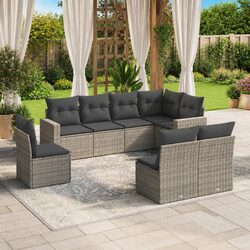 Warm and Inviting 8 Piece Garden Sofa Set in Grey
