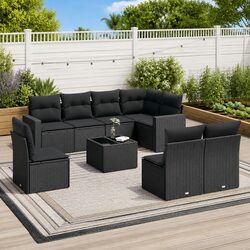 Warm and Comfortable: 9-Piece Outdoor Sofa Set
