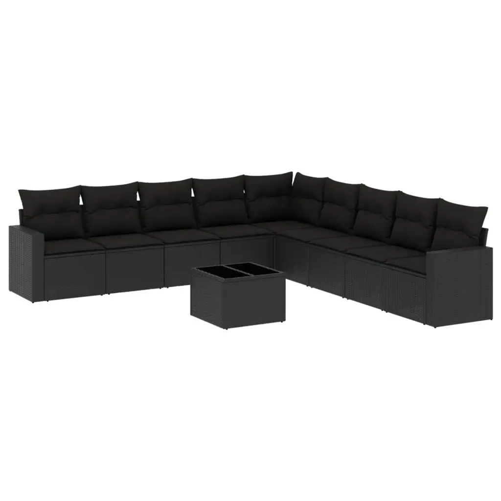 Garden Sofa Set Outdoor Furniture 10 Piece Patio Seating Black