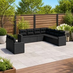 Comfortable 9 Piece Outdoor Furniture Set in Black