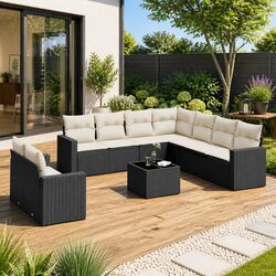 Comfortable and Practical 10-Piece Garden Sofa Set