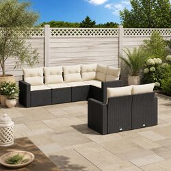 Comfortable Black 7 Piece Sofa Set for the Outdoors