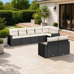 Comfortable 8-Piece Garden Sofa Set with Washable Covers
