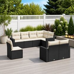 Comfort Meets Style: 8-Piece Black Modular Garden Sofa
