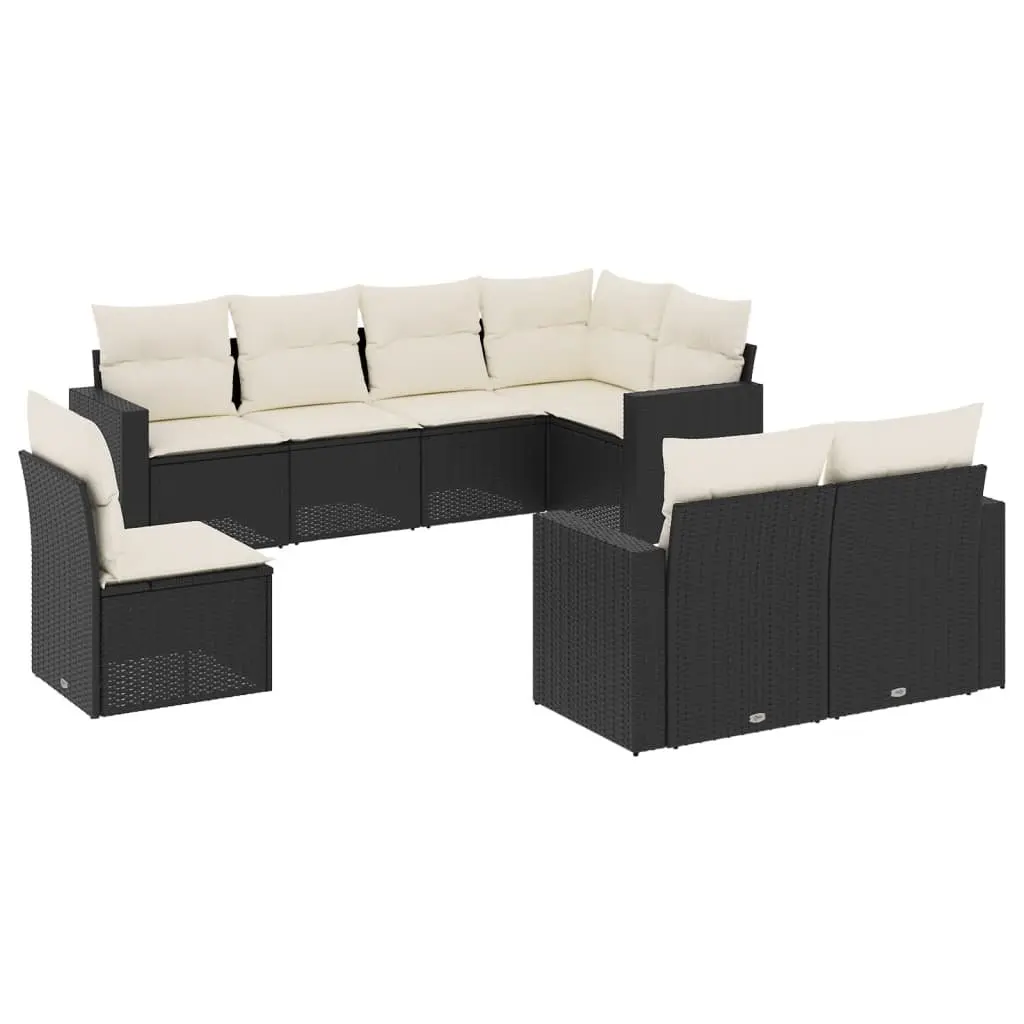 Garden Sofa Set Outdoor Furniture 8 Piece Modular Black