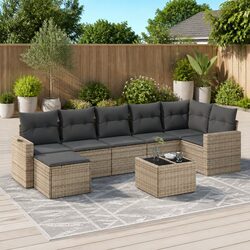 Comfortable 8 Piece Garden Sofa Set with Quality Cushions