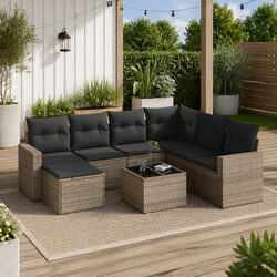 Durable Grey 8 Piece Sofa Set - Comfort and Style Combined