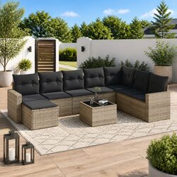 Value-Focused 9 Piece Grey Garden Sofa Set