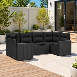 6 Piece Modular Garden Sofa Set for Outdoor Enjoyment