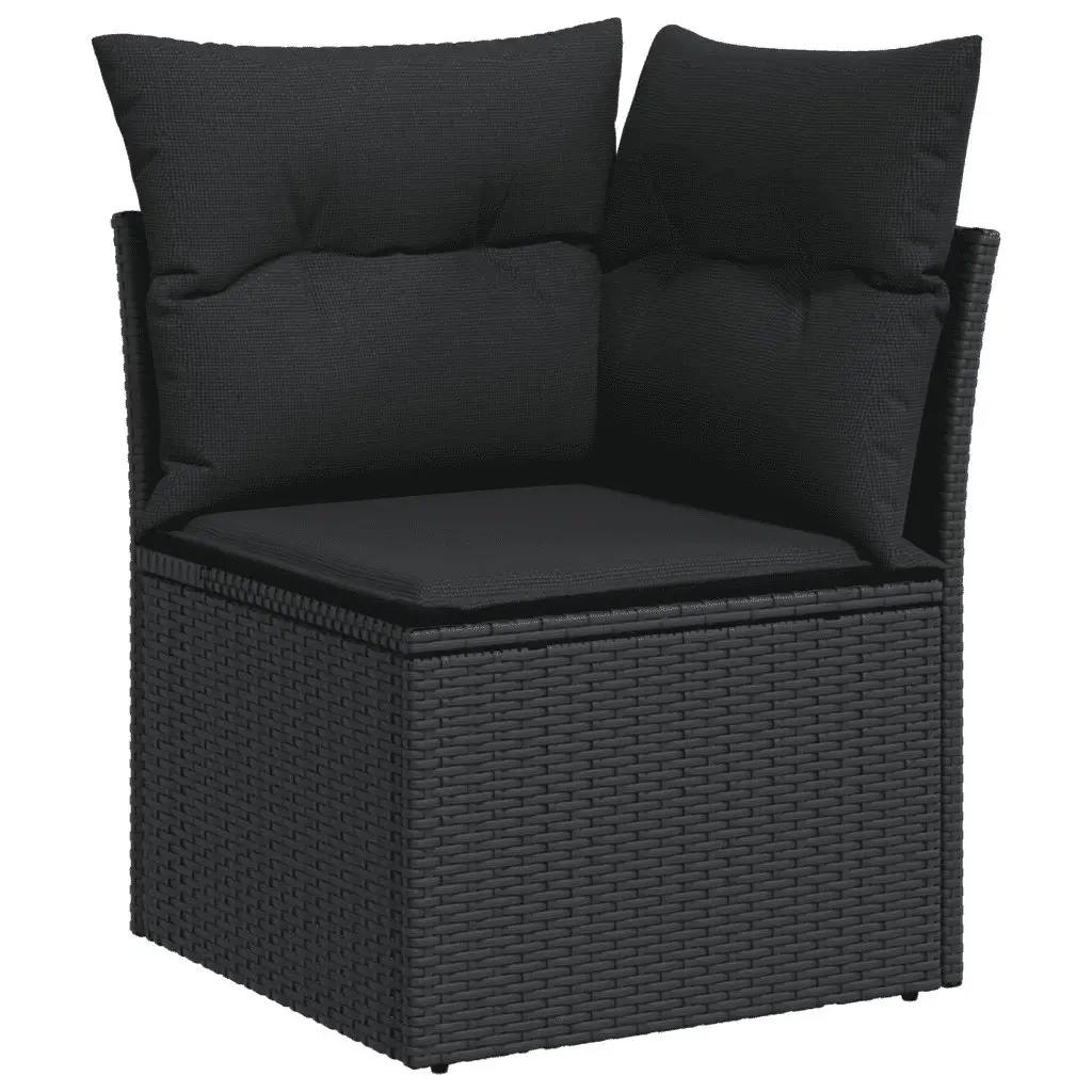 6 Piece Garden Sofa Set Outdoor Furniture Patio Conversation Black PE Rattan