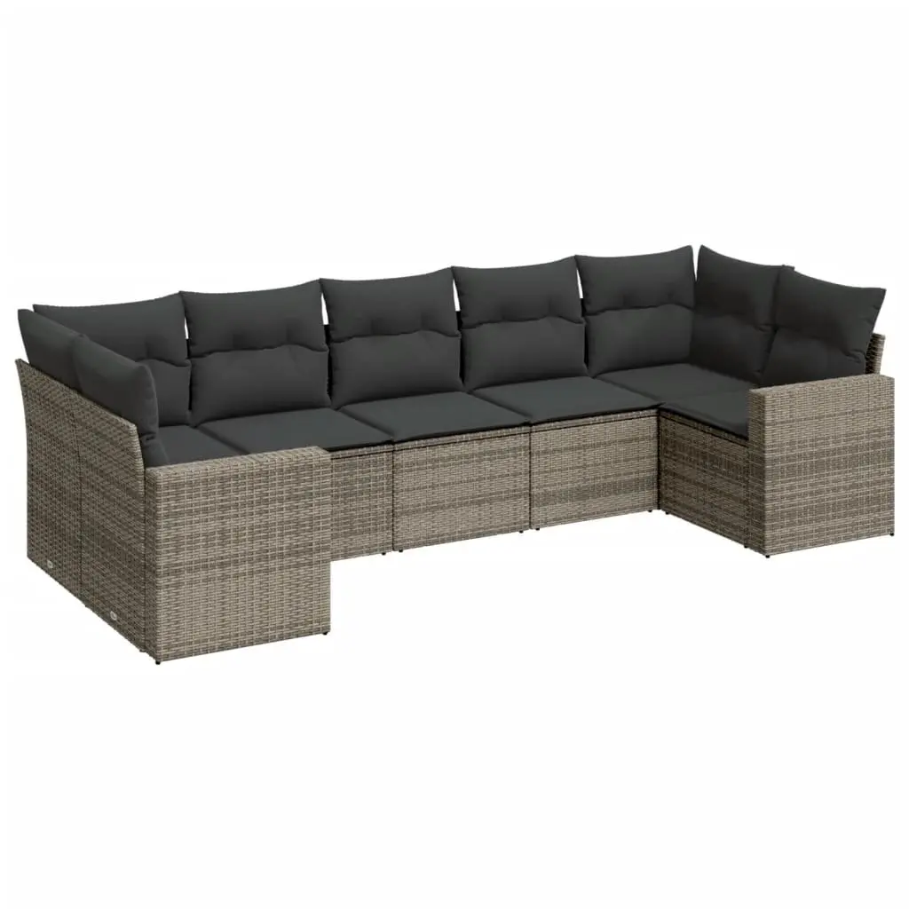 7 Piece Garden Sofa Set Modular Outdoor Patio Furniture Grey