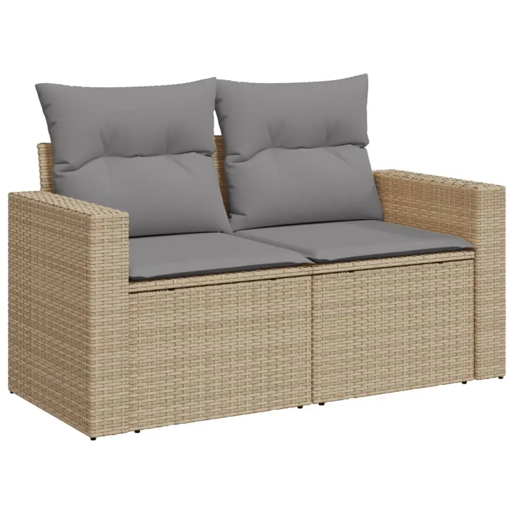 Garden Sofa Set 9 Piece Outdoor Furniture Patio Seating Beige Cushioned Modular