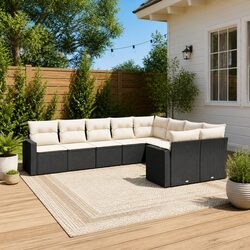 9-Piece Outdoor Sofa Set with Cushions – Practical Comfort