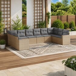 Value-Driven 10-Piece Outdoor Sofa Set in Beige