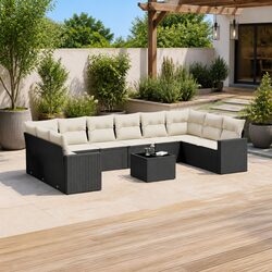 Value-Packed 11-Piece Black Outdoor Sofa Set