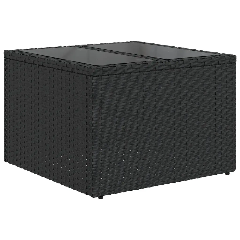 Garden Sofa Set Modular Outdoor Furniture 11 Piece Black Poly Rattan
