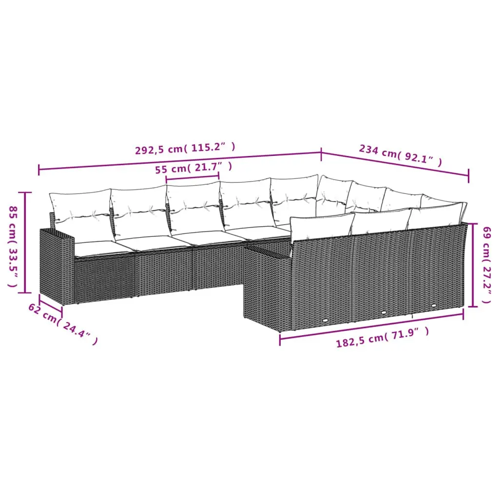 10-Piece Outdoor Sofa Set