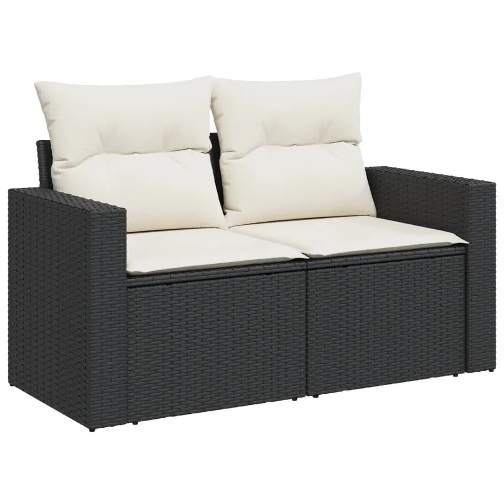 Garden Sofa Set 11 Piece Outdoor Furniture Patio Black Rattan with Cushions