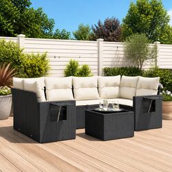Value-Driven 7 Piece Outdoor Garden Sofa Set in Black
