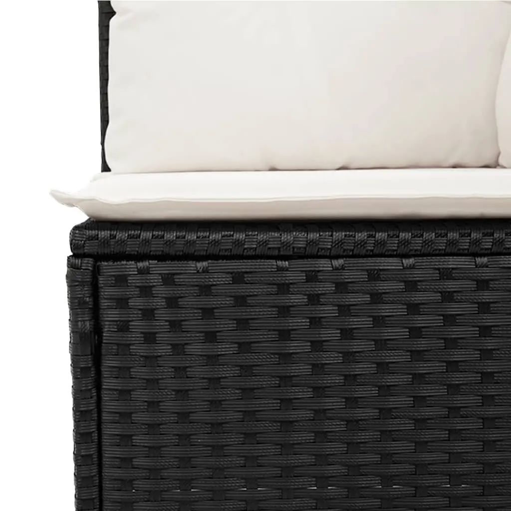 Garden Sofa Set 8 Piece Outdoor Furniture with Cushions Black Patio Seating