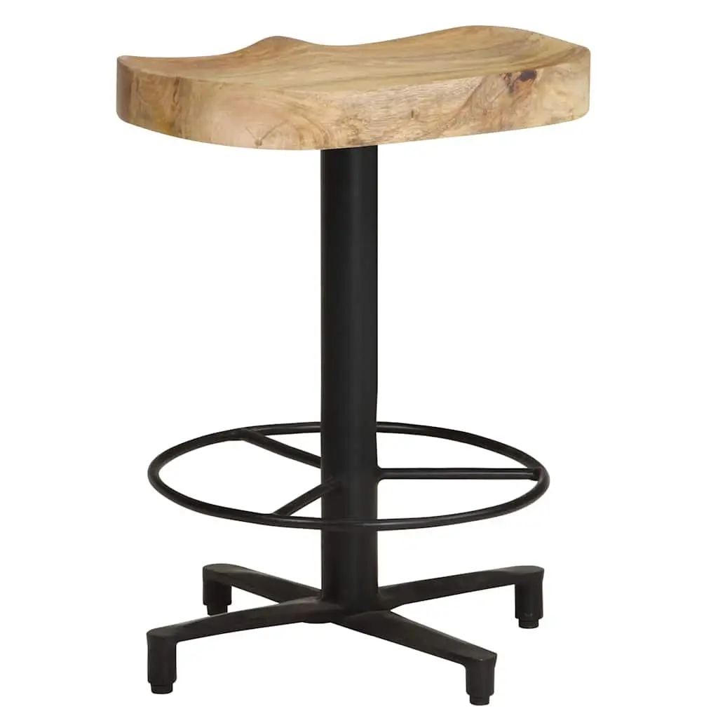 Bar Stools Kitchen Counter Seating 52 cm Solid Mango Wood Brown 2 Pieces