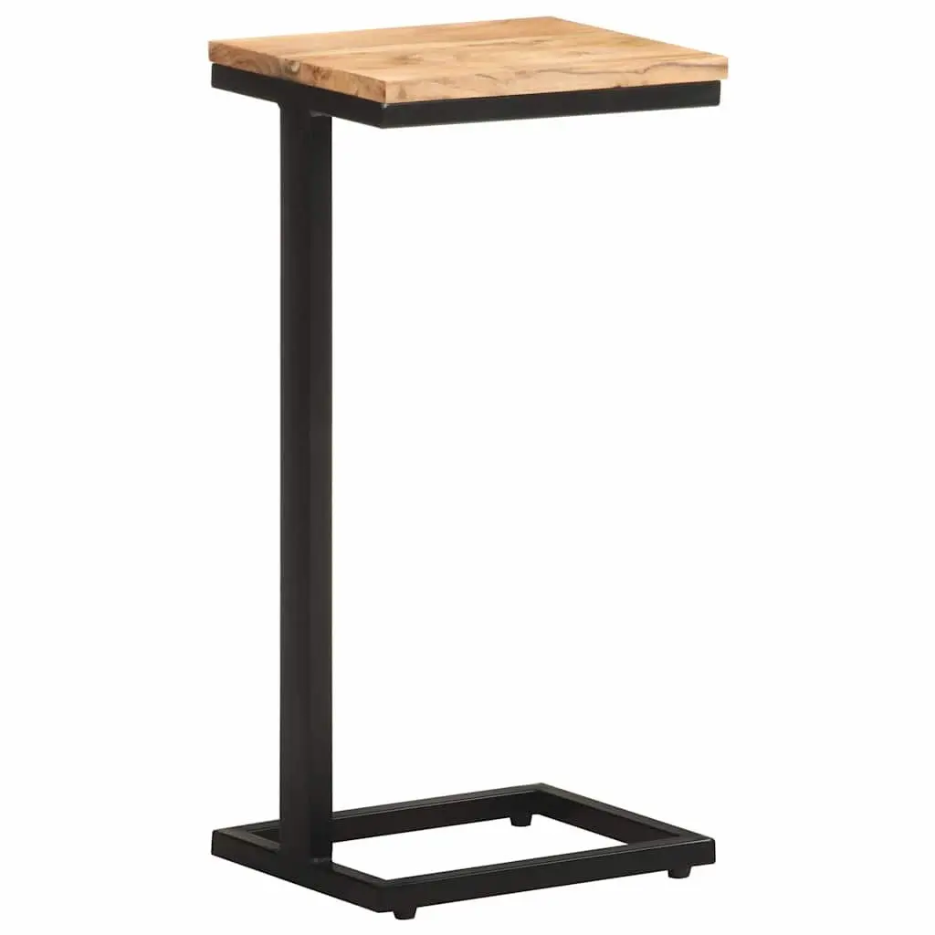 Solid Wood Table with Iron Legs in Brown