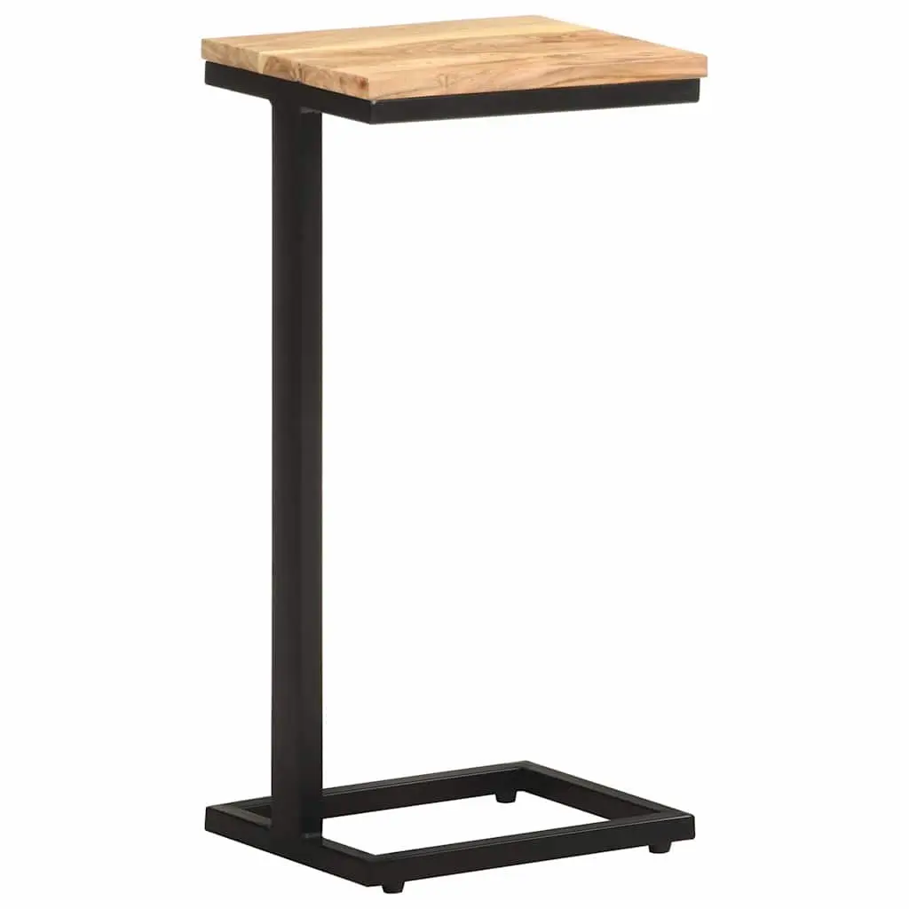 Solid Wood Table with Iron Legs in Brown