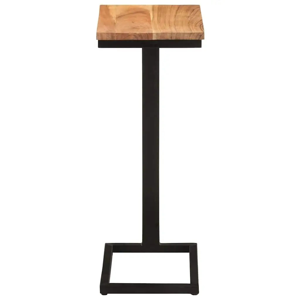 Solid Wood Table with Iron Legs in Brown