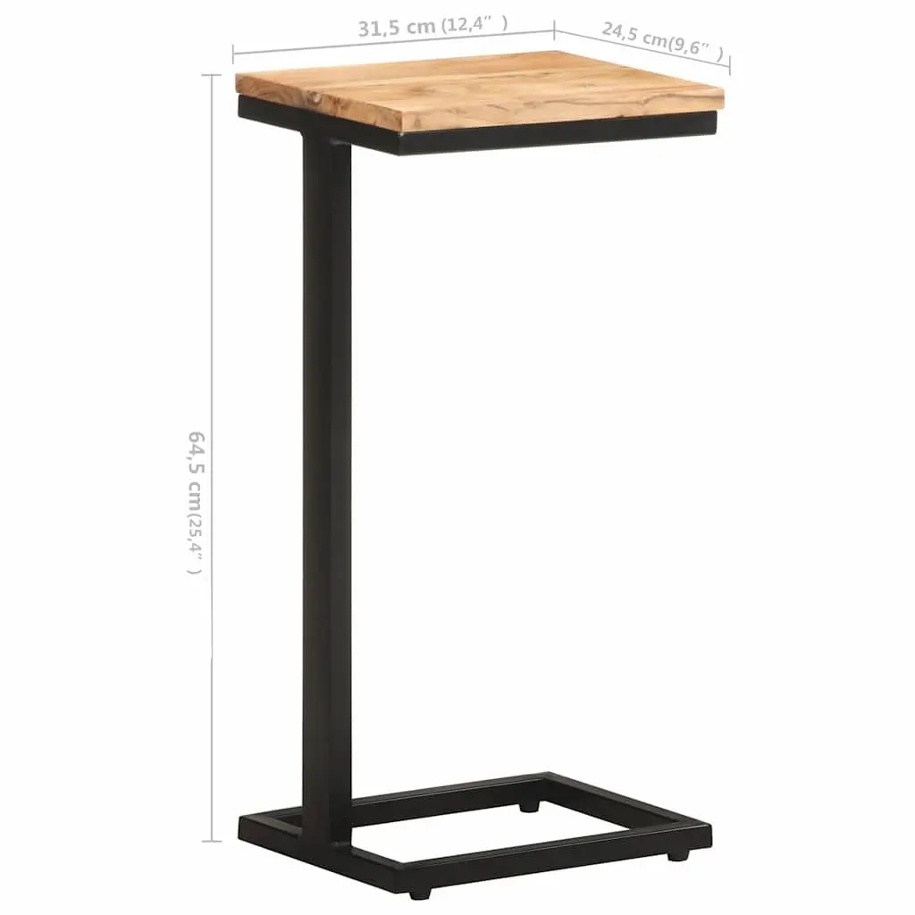 Solid Wood Table with Iron Legs in Brown